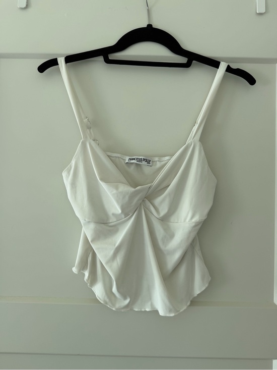 Princess Polly Tops - Princess Polly Cream Twist-Front Cami Top